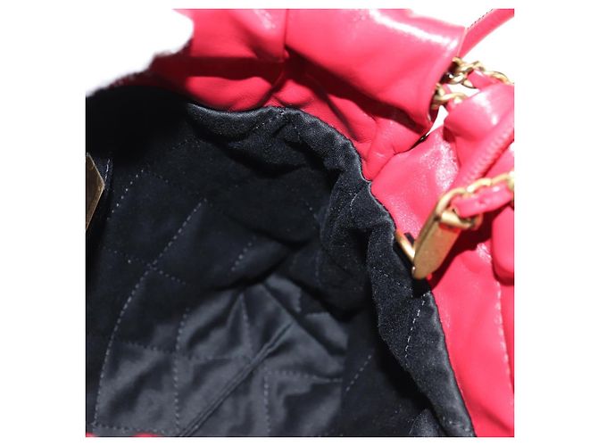 CHANEL Chanel 22 Mini Bag Lammfell 2way Rot Gold CC Authentisch 181415SM Golden - Ansicht 22