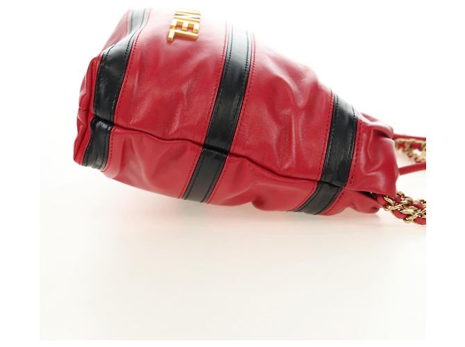 CHANEL Chanel 22 Mini Bag Lammfell 2way Rot Gold CC Authentisch 181415SM Golden - Ansicht 5