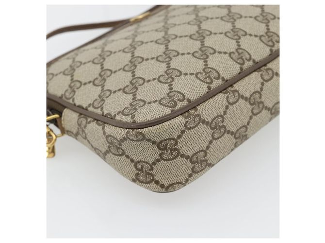 Borsa a Spalla GUCCI GG Supreme PVC Beige Oro 97 02 068 Auth 182397 D'oro - vista 11