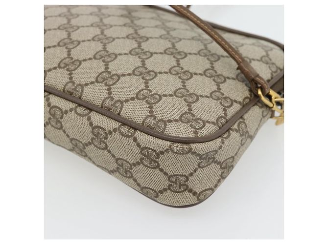 Borsa a Spalla GUCCI GG Supreme PVC Beige Oro 97 02 068 Auth 182397 D'oro - vista 12