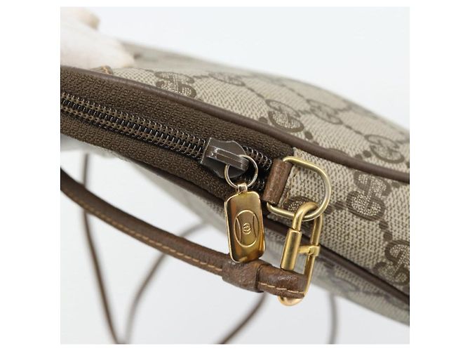 Borsa a Spalla GUCCI GG Supreme PVC Beige Oro 97 02 068 Auth 182397 D'oro - vista 14
