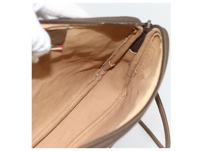 Borsa a Spalla GUCCI GG Supreme PVC Beige Oro 97 02 068 Auth 182397 D'oro - vista 17