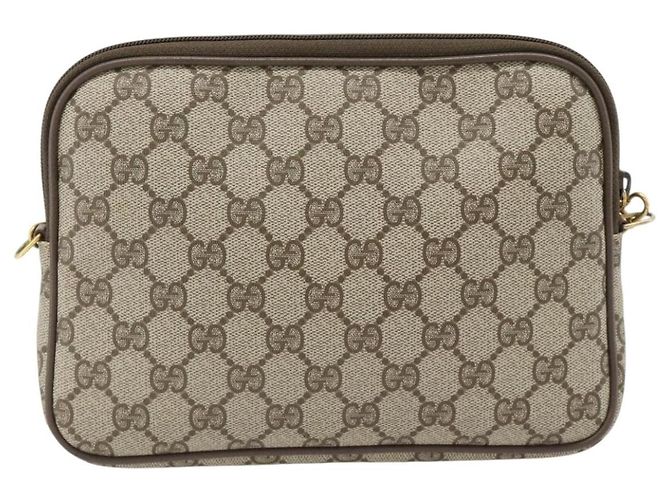 Borsa a Spalla GUCCI GG Supreme PVC Beige Oro 97 02 068 Auth 182397 D'oro - vista 3
