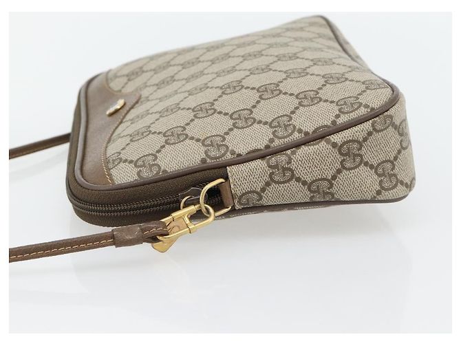 Borsa a Spalla GUCCI GG Supreme PVC Beige Oro 97 02 068 Auth 182397 D'oro - vista 4