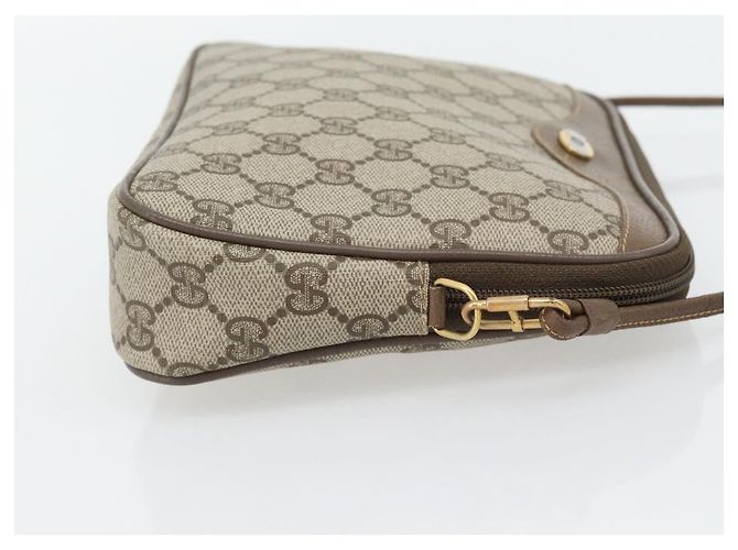 Borsa a Spalla GUCCI GG Supreme PVC Beige Oro 97 02 068 Auth 182397 D'oro - vista 5