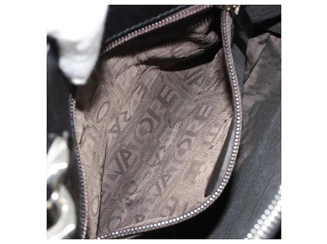 Borsa a mano Salvatore Ferragamo in pelle nera argento Auth 178908A Nero - vista 20