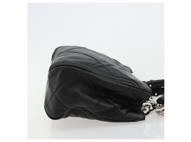Borsa a mano Salvatore Ferragamo in pelle nera argento Auth 178908A Nero - vista 4