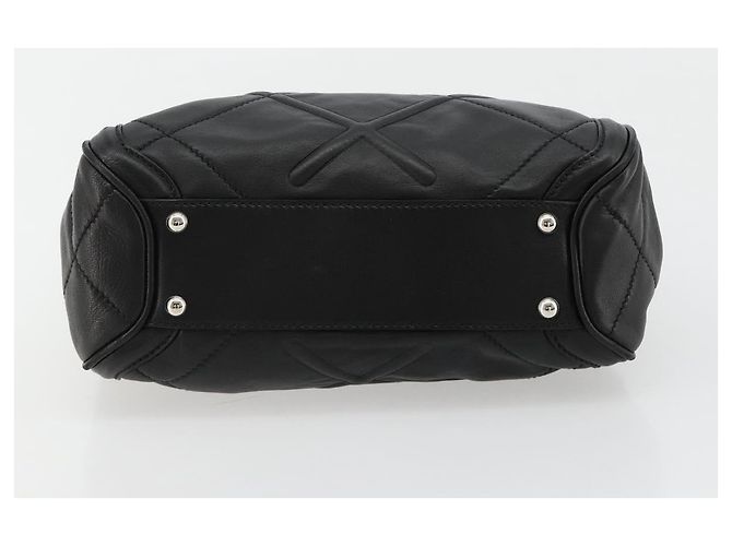 Borsa a mano Salvatore Ferragamo in pelle nera argento Auth 178908A Nero - vista 9