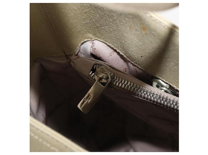 Borsa a tracolla Salvatore Ferragamo Gancini in tela beige e argento Auth BA13175 - vista 25