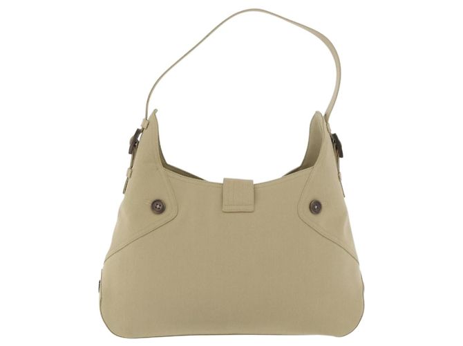 Borsa a tracolla Salvatore Ferragamo Gancini in tela beige e argento Auth BA13175 - vista 3