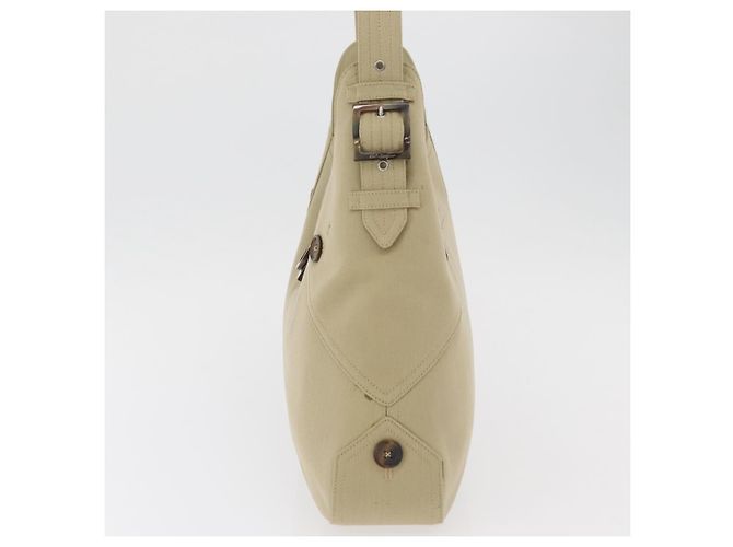 Borsa a tracolla Salvatore Ferragamo Gancini in tela beige e argento Auth BA13175 - vista 4