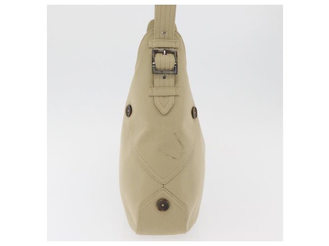 Borsa a tracolla Salvatore Ferragamo Gancini in tela beige e argento Auth BA13175 - vista 5