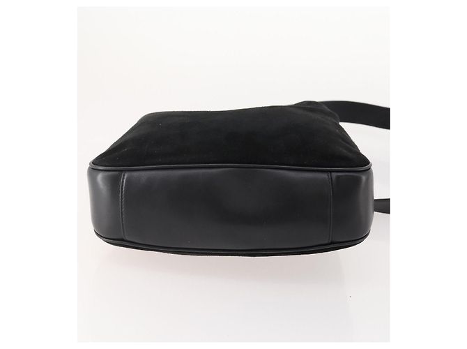 Borsa a Spalla GUCCI Bamboo Suede 2way Nero Oro 001 2404 1638 0 Auth 180224 D'oro - vista 11