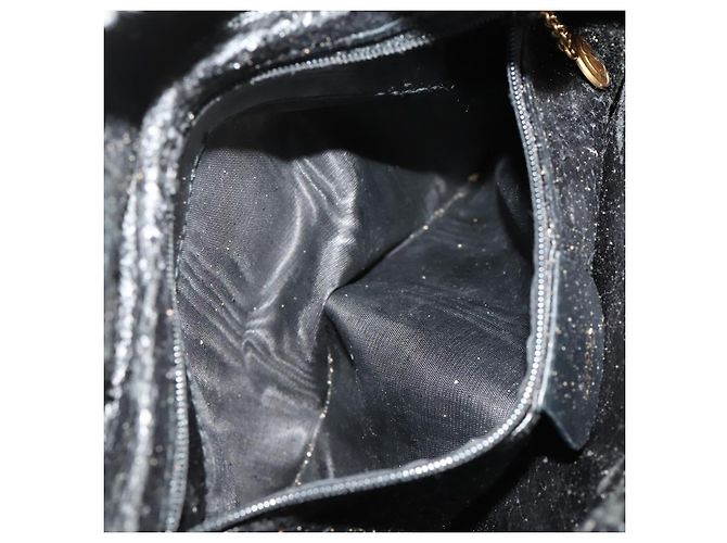 Borsa a Spalla GUCCI Bamboo Suede 2way Nero Oro 001 2404 1638 0 Auth 180224 D'oro - vista 19