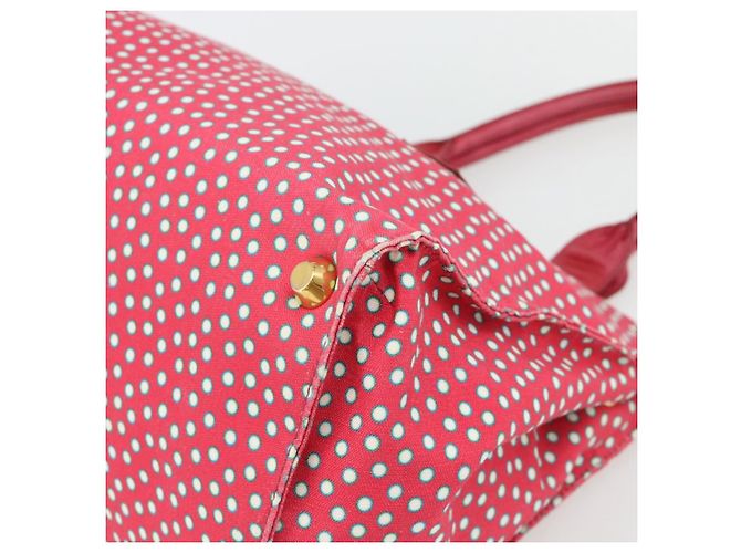 Borsa Tote Miu Miu Canvas Gold Red Auth 182084A Rosso D'oro - vista 10