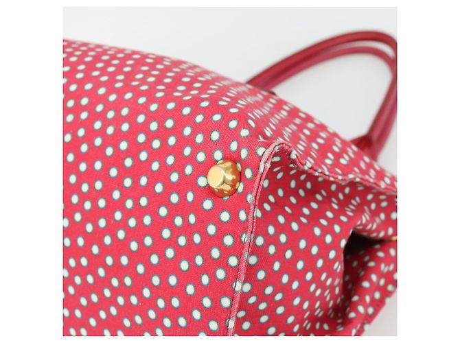 Borsa Tote Miu Miu Canvas Gold Red Auth 182084A Rosso D'oro - vista 12