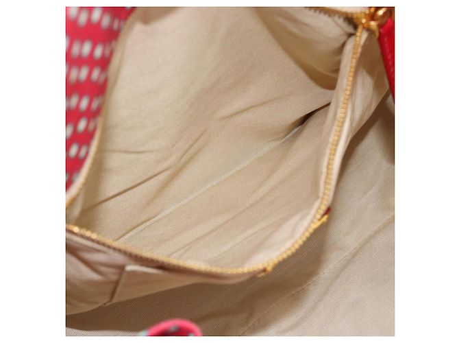 Borsa Tote Miu Miu Canvas Gold Red Auth 182084A Rosso D'oro - vista 20