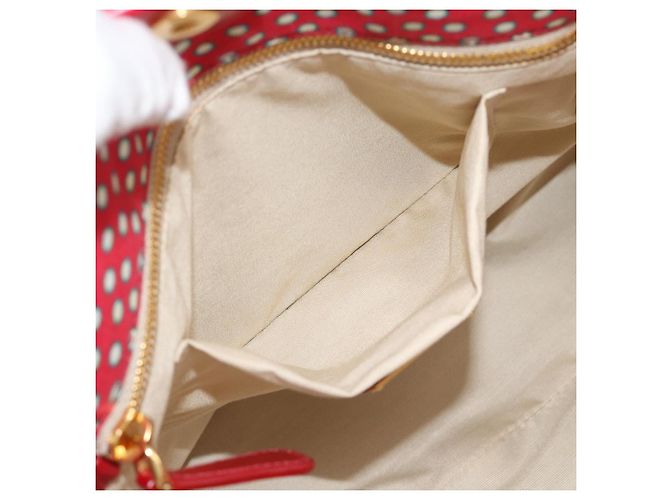 Borsa Tote Miu Miu Canvas Gold Red Auth 182084A Rosso D'oro - vista 21