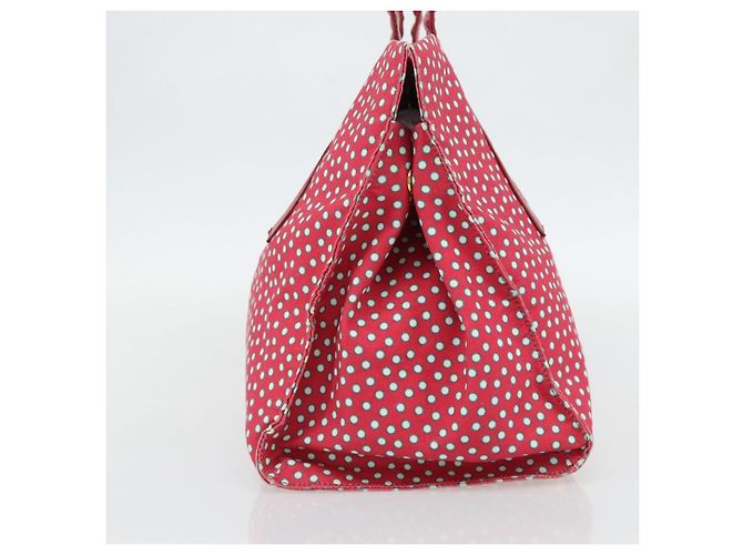 Borsa Tote Miu Miu Canvas Gold Red Auth 182084A Rosso D'oro - vista 4