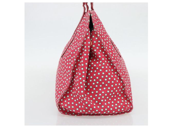 Borsa Tote Miu Miu Canvas Gold Red Auth 182084A Rosso D'oro - vista 5