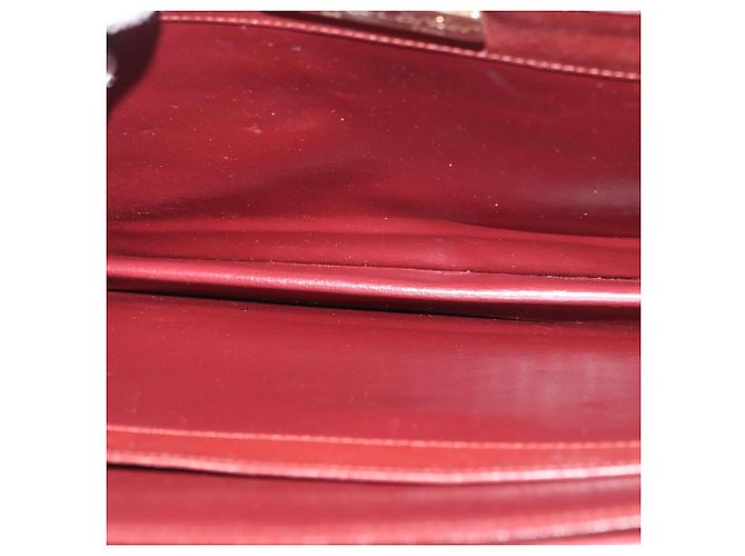 CARTIER Must Line Schultertasche Leder Bordeaux Gold Auth 182486 Golden - Ansicht 16