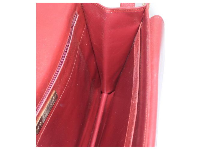 CARTIER Must Line Schultertasche Leder Bordeaux Gold Auth 182486 Golden - Ansicht 17