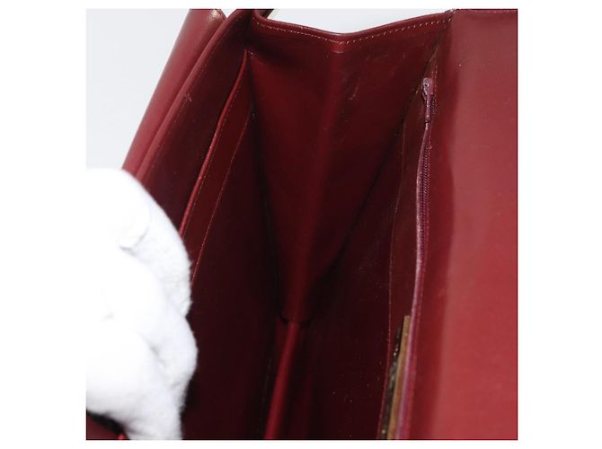 CARTIER Must Line Schultertasche Leder Bordeaux Gold Auth 182486 Golden - Ansicht 18