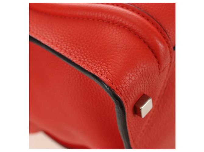 Céline CELINE Luggage Mini Shopper Handtasche Leder Orange Silber Authentisch 181473SAM - Ansicht 10