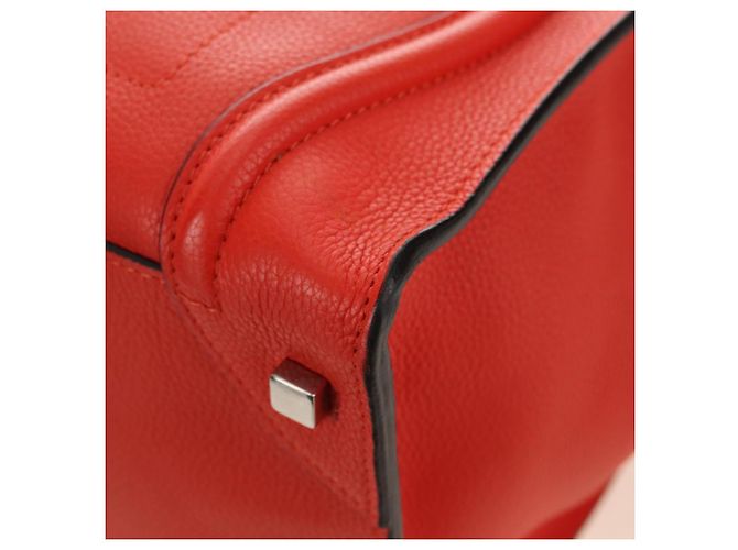 Céline CELINE Luggage Mini Shopper Handtasche Leder Orange Silber Authentisch 181473SAM - Ansicht 11