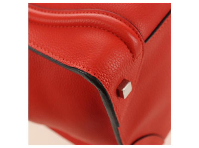 Céline CELINE Luggage Mini Shopper Handtasche Leder Orange Silber Authentisch 181473SAM - Ansicht 12