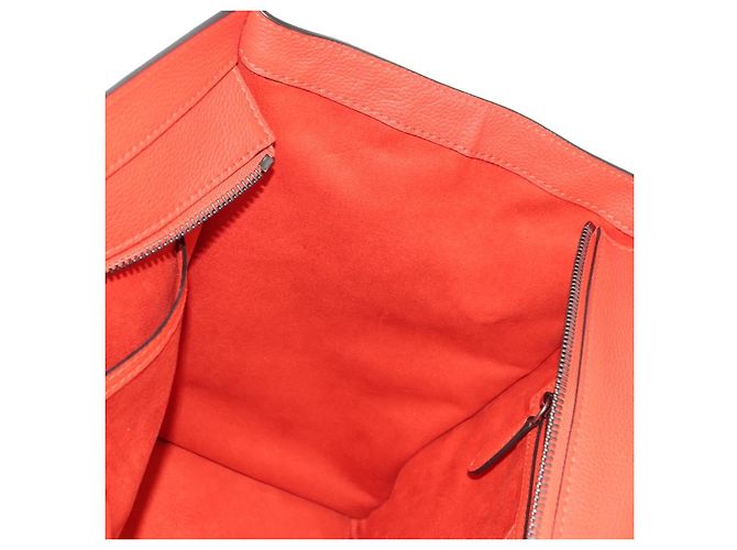 Céline CELINE Luggage Mini Shopper Handtasche Leder Orange Silber Authentisch 181473SAM - Ansicht 21