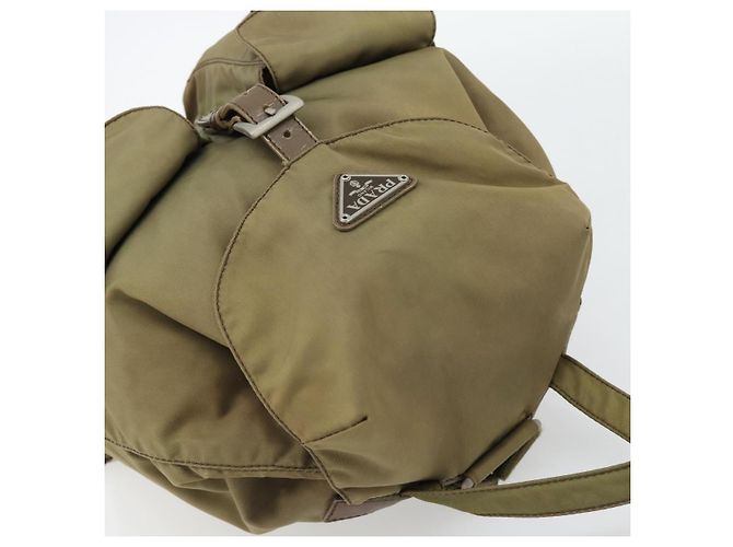 Rucksack PRADA Nylon Khaki Silver Auth 171259 Silber - Ansicht 6