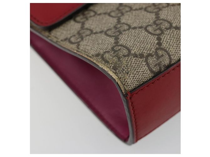 Borsa a tracolla GUCCI GG Supreme PVC Rosso Oro 409487 Auth ka4469 D'oro - vista 11