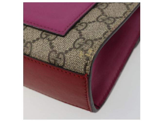 Borsa a tracolla GUCCI GG Supreme PVC Rosso Oro 409487 Auth ka4469 D'oro - vista 12