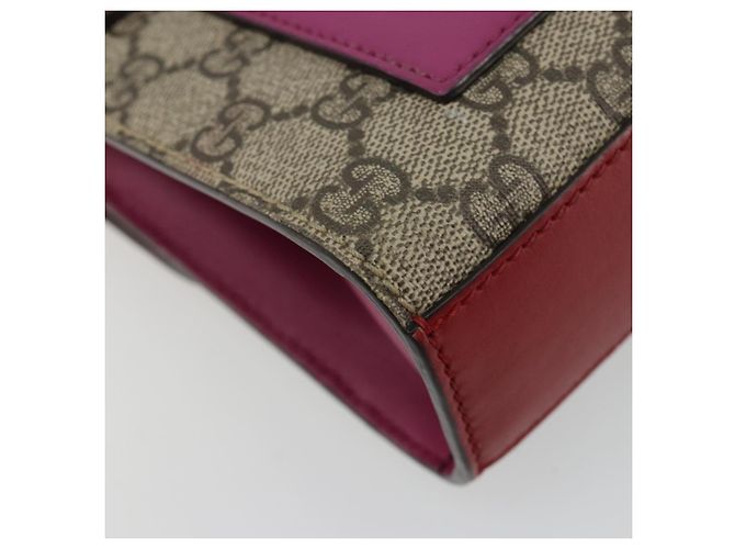 Borsa a tracolla GUCCI GG Supreme PVC Rosso Oro 409487 Auth ka4469 D'oro - vista 13