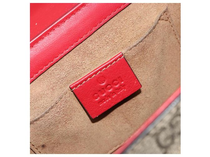 Borsa a tracolla GUCCI GG Supreme PVC Rosso Oro 409487 Auth ka4469 D'oro - vista 18