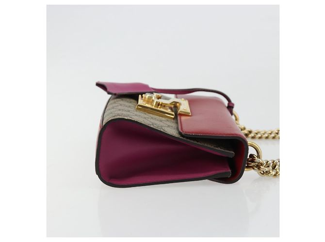 Borsa a tracolla GUCCI GG Supreme PVC Rosso Oro 409487 Auth ka4469 D'oro - vista 4