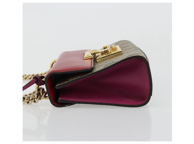 Borsa a tracolla GUCCI GG Supreme PVC Rosso Oro 409487 Auth ka4469 D'oro - vista 5