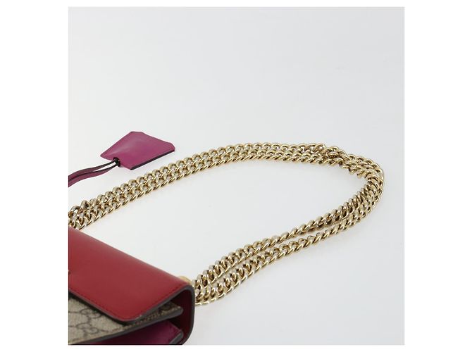 Borsa a tracolla GUCCI GG Supreme PVC Rosso Oro 409487 Auth ka4469 D'oro - vista 8