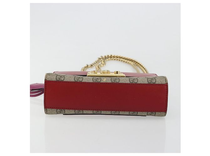 Borsa a tracolla GUCCI GG Supreme PVC Rosso Oro 409487 Auth ka4469 D'oro - vista 9