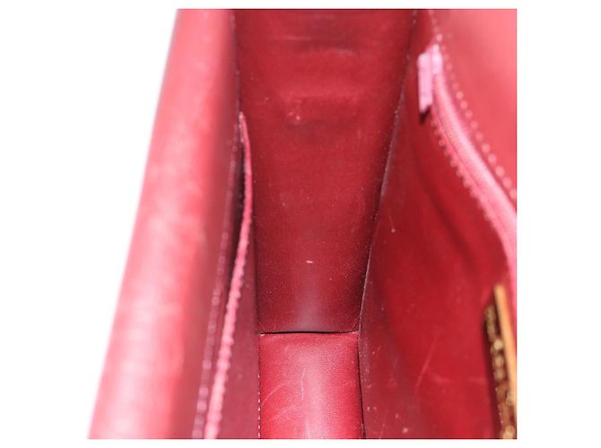 Borsa a Spalla CARTIER Must Line Pelle Bordeaux Oro Auth BA13274 D'oro Bordò - vista 19