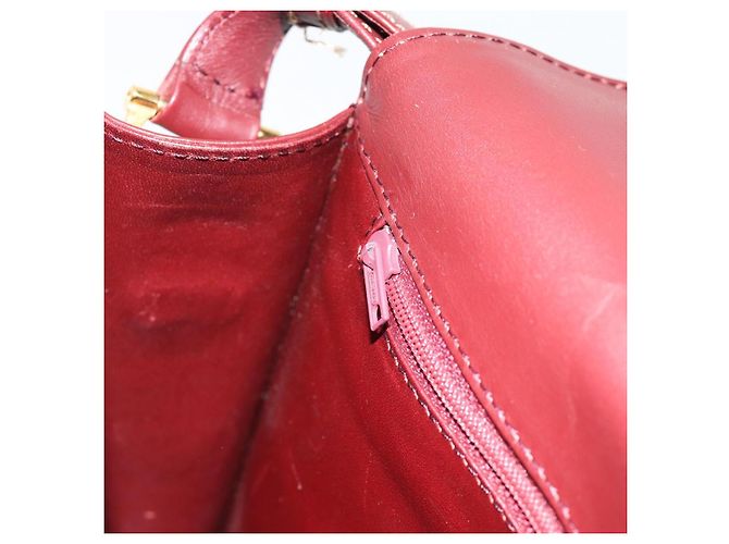Borsa a Spalla CARTIER Must Line Pelle Bordeaux Oro Auth BA13274 D'oro Bordò - vista 20