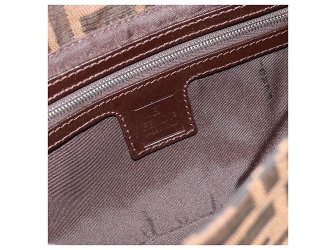 FENDI Zucca Canvas Mamma Baguette Shoulder Bag Black Brown Auth 178872SAM Marrone Nero - vista 15