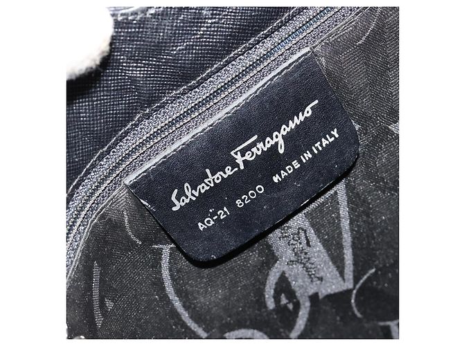 Borsa a tracolla Salvatore Ferragamo Gancini in pelle nera argento Auth BA12954 Nero - vista 15