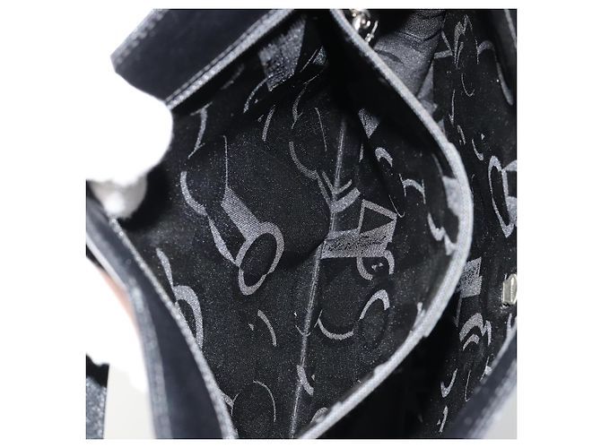 Borsa a tracolla Salvatore Ferragamo Gancini in pelle nera argento Auth BA12954 Nero - vista 20