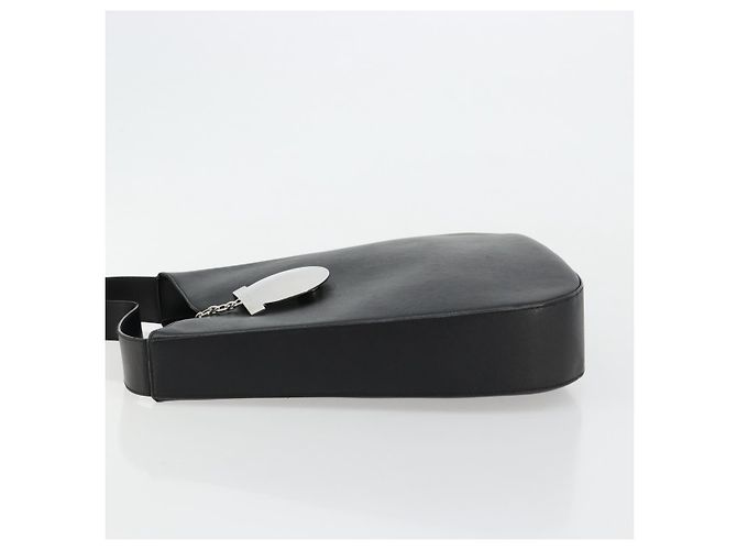 Borsa a tracolla Salvatore Ferragamo Gancini in pelle nera argento Auth BA12954 Nero - vista 5