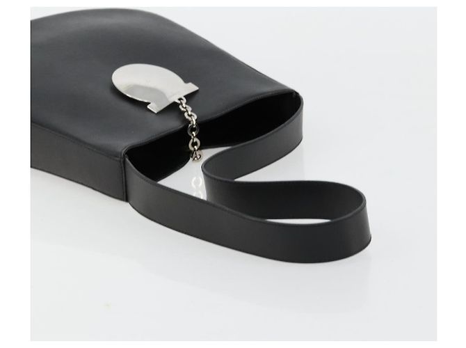 Borsa a tracolla Salvatore Ferragamo Gancini in pelle nera argento Auth BA12954 Nero - vista 7