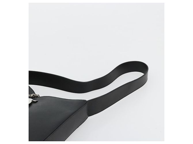 Borsa a tracolla Salvatore Ferragamo Gancini in pelle nera argento Auth BA12954 Nero - vista 8