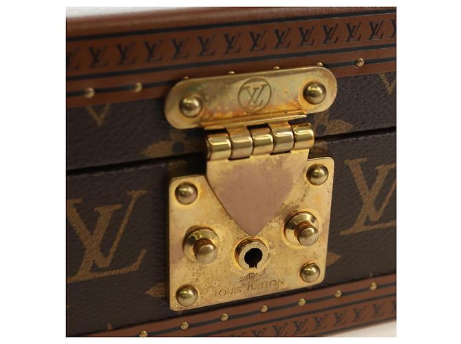 LOUIS VUITTON Monogram Coffretrezor 20 Jewelry Box Marron LV Auth 181425SM Monogramme - vue 12