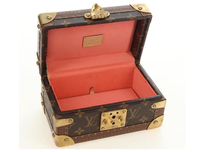 LOUIS VUITTON Monogram Coffretrezor 20 Jewelry Box Marron LV Auth 181425SM Monogramme - vue 14